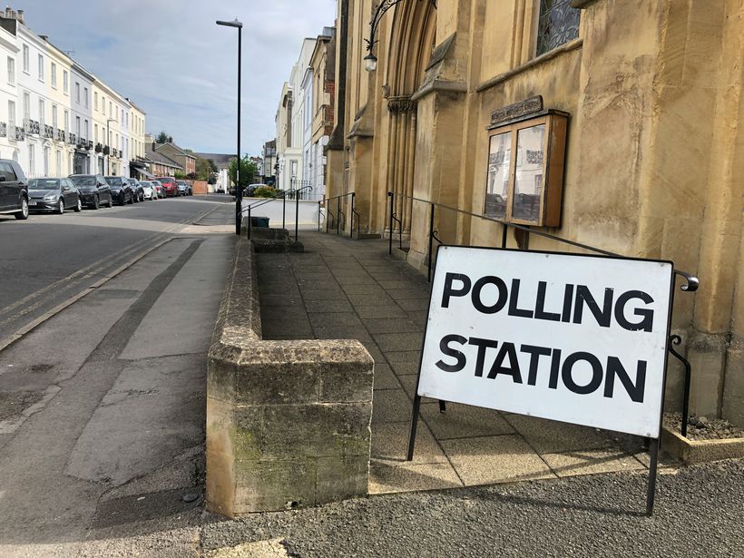 Photo of polling station sign