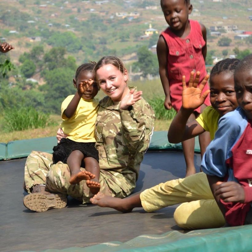 Julie-Anne spends time with children in Africa