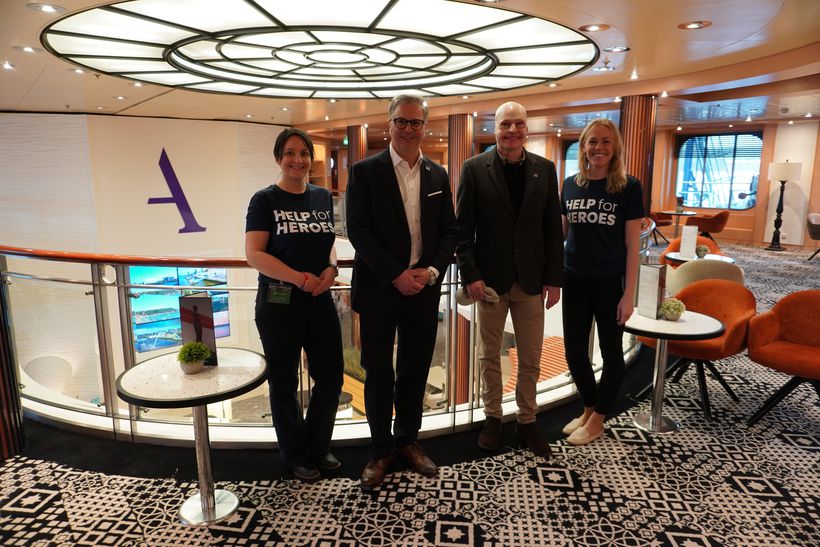 Help for Heroes and Ambassador Cruise Line staff